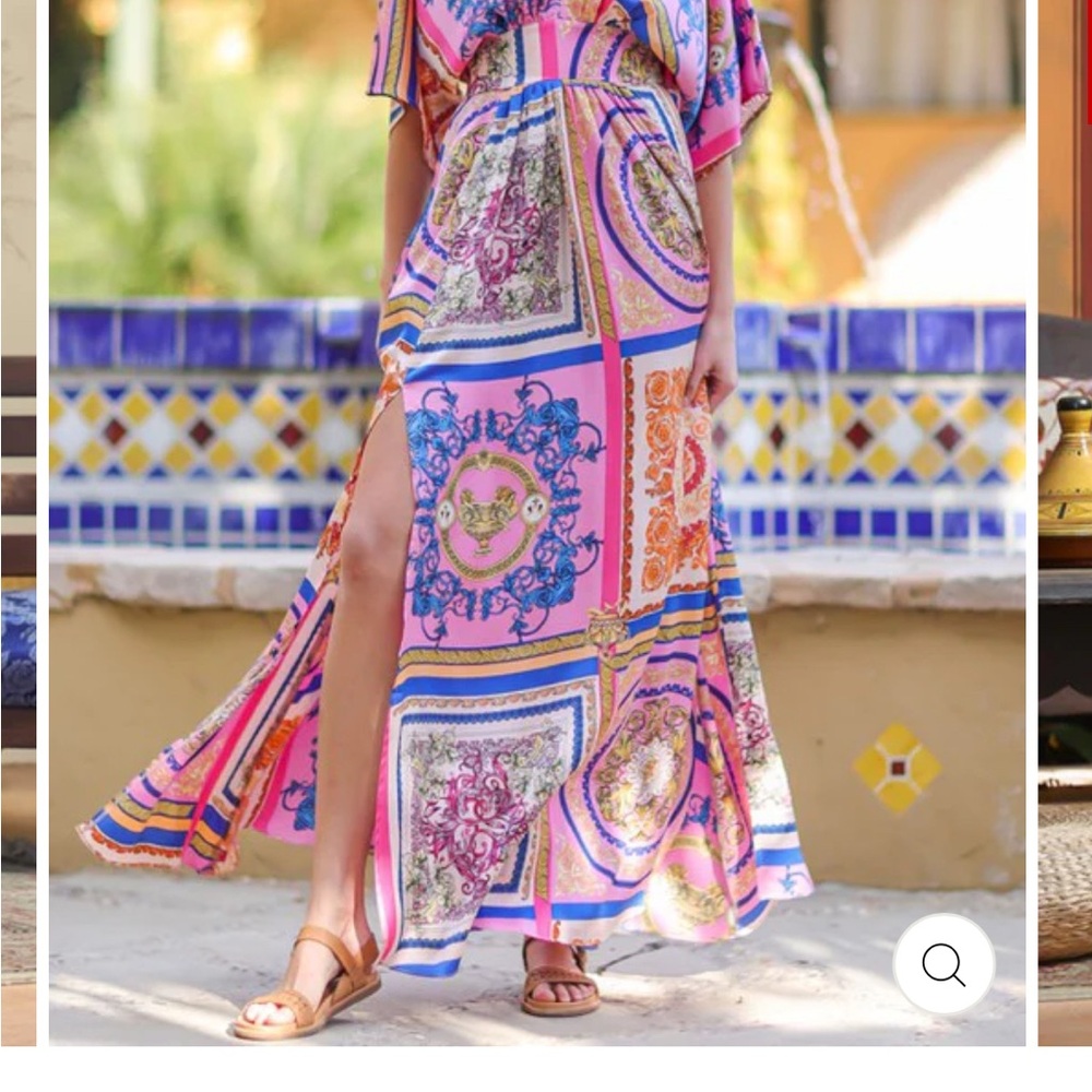 fab'rik Pink and Purple Sundress Maxi Dress